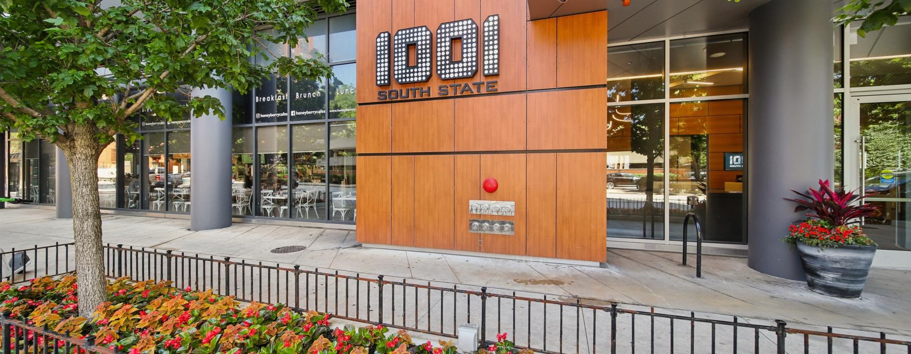 a building with a sign on the front